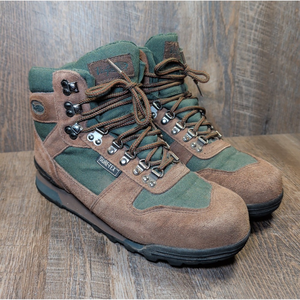 Vintage Vasque Gore-Tex Skywalk 7546 Men's Size 10 Hiking Boots Brown Green
